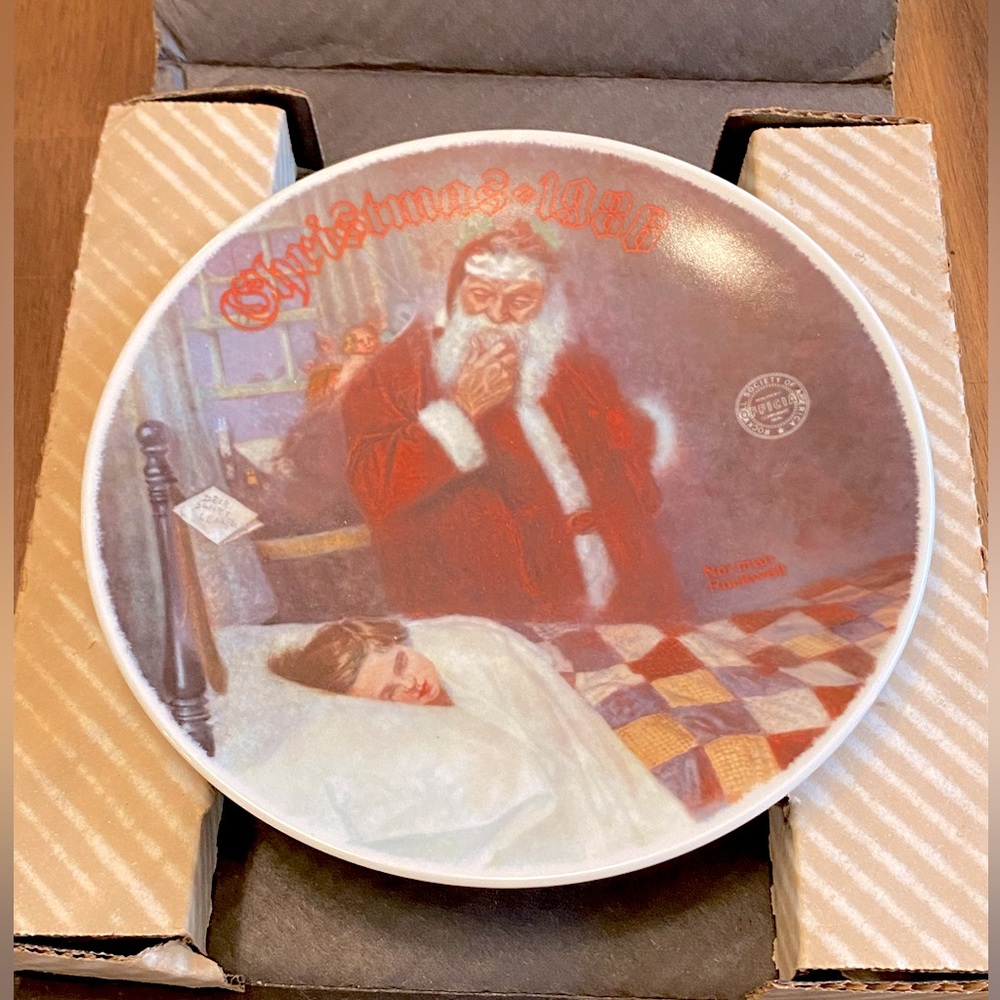 Norman Rockwell “Deer Santy Claus” Limited Edition Plate Certified + Endorsed